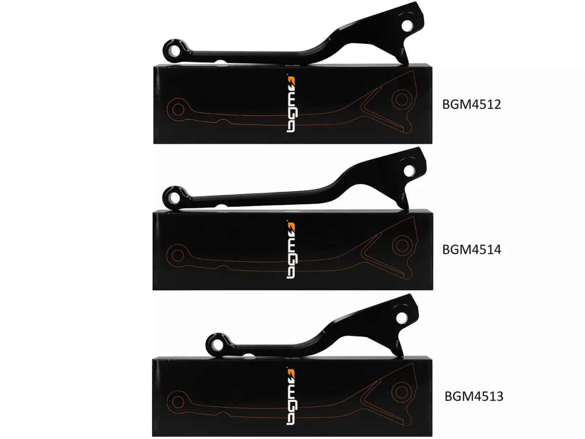 Brake lever set -BGM PRO CNC Sport, long (165mm)- Vespa GTS 125-300 - (from 2023 with Nissin brake system)- chrome - ABE