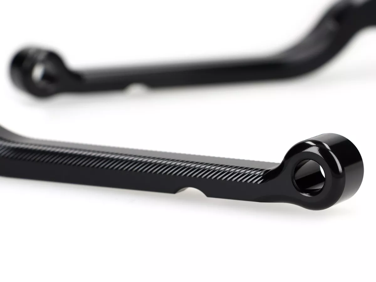 Brake lever set -BGM PRO CNC Sport, long (165mm)- Vespa GTS 125-300 - (from 2023 with Nissin brake system)- glossy black - ABE