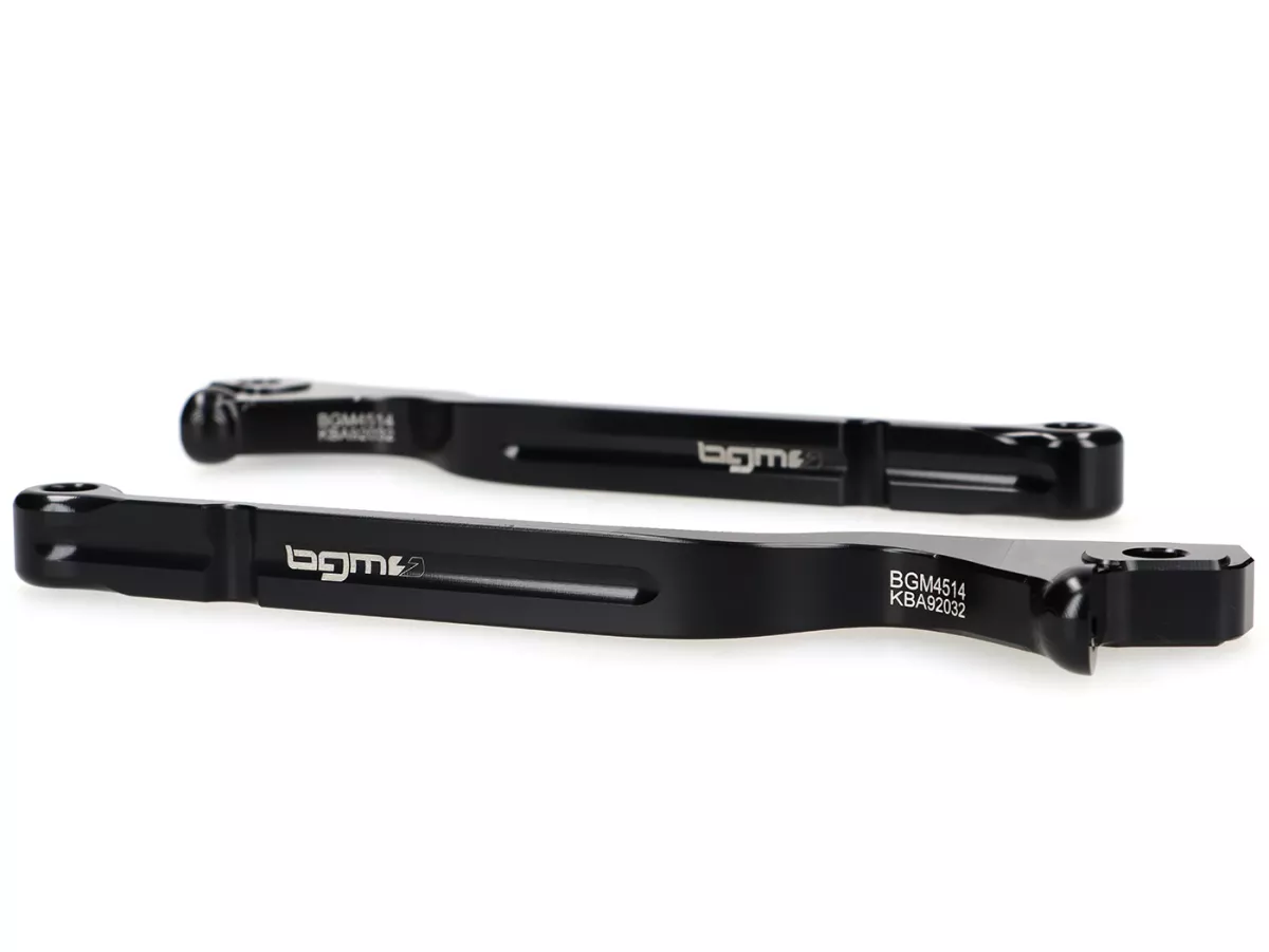 Set tuas rem -BGM PRO CNC Sport, panjang (165mm), jangkauan pendek - Vespa GTS 125-300 - (mulai tahun 2023 dengan sistem rem Nissin) - hitam mengkilap - ABE