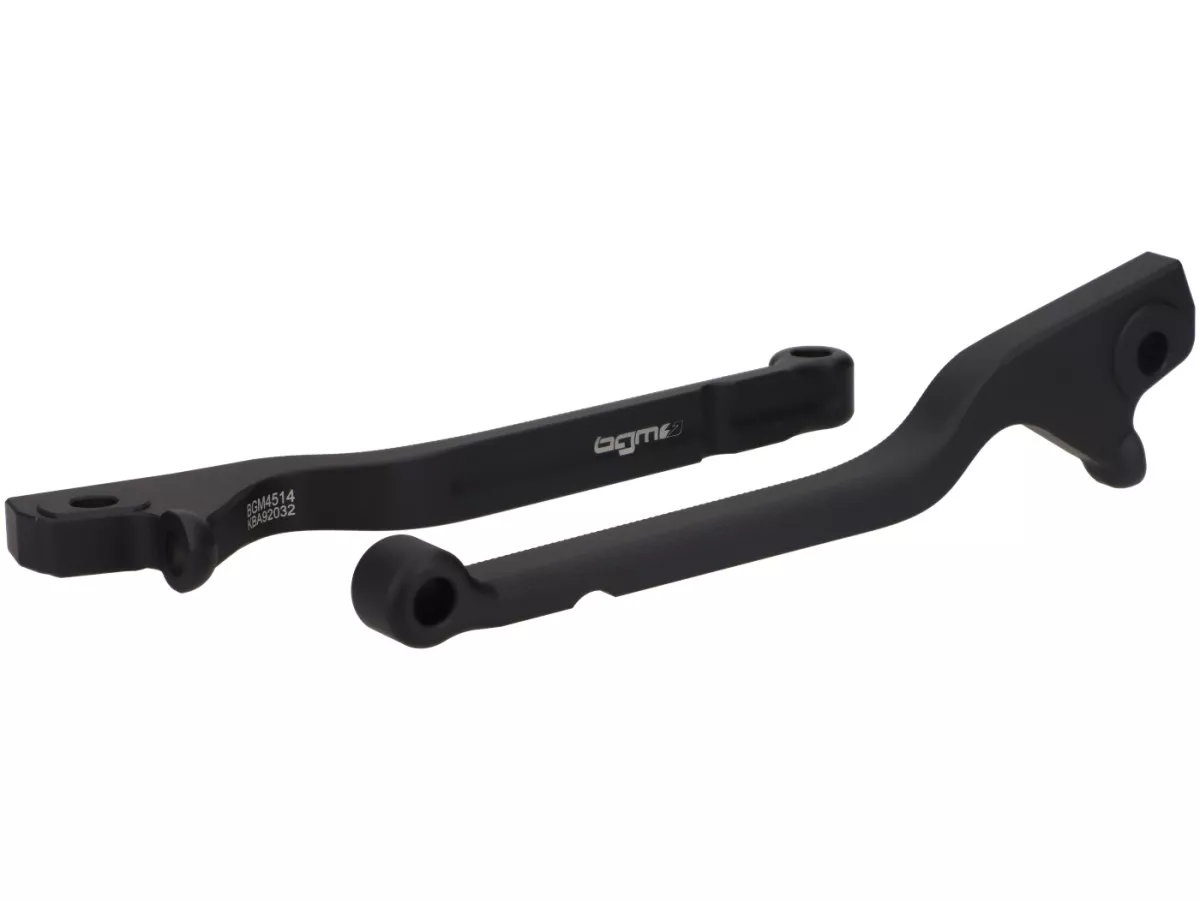 Set tuas rem -BGM PRO CNC Sport, panjang (165mm), jangkauan pendek - Vespa GTS 125-300 - (mulai tahun 2023 dengan sistem rem Nissin) - hitam matt - ABE