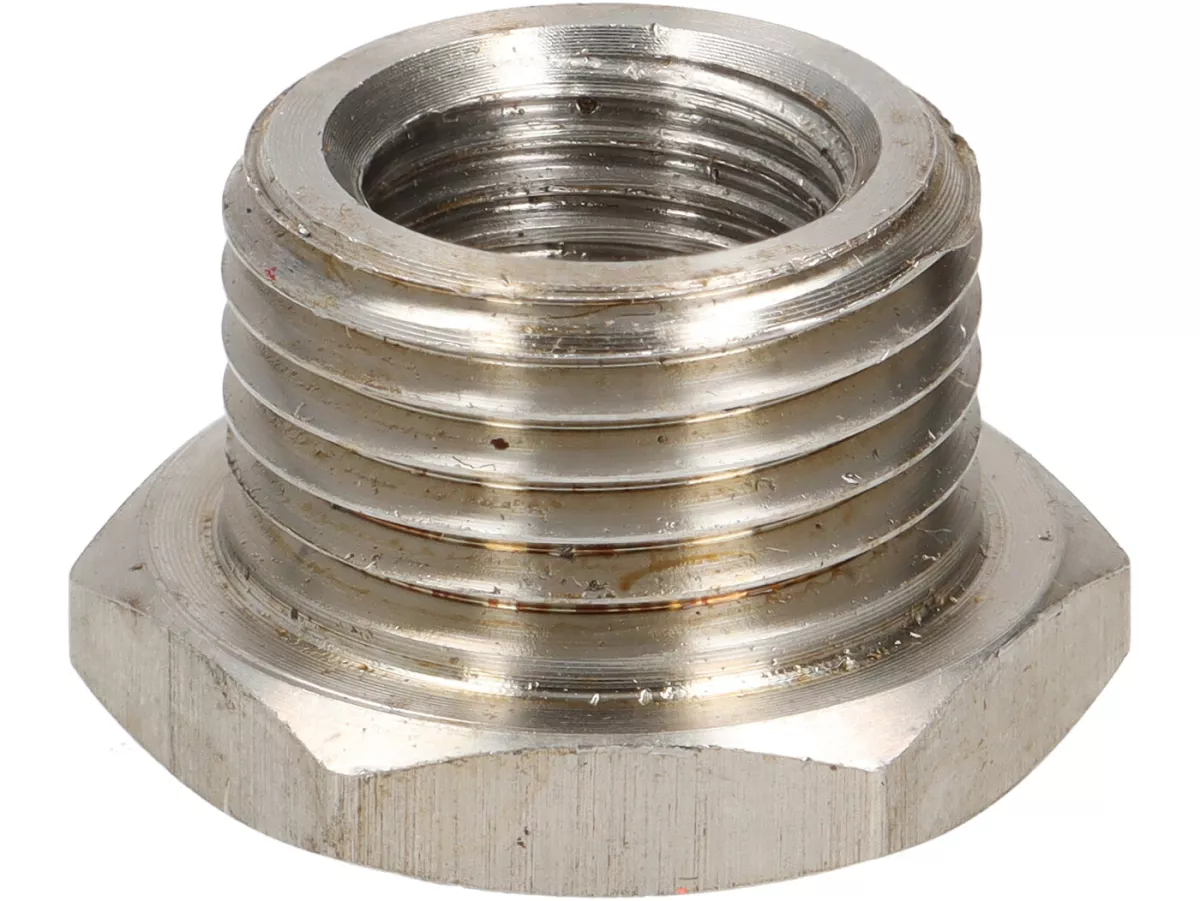 Adapterreduktion -BGM PRO- M18x1,5 / M12x1,25 lambdasond - rostfritt stål för Vespa GTS, GTV 125-300cc Euro5