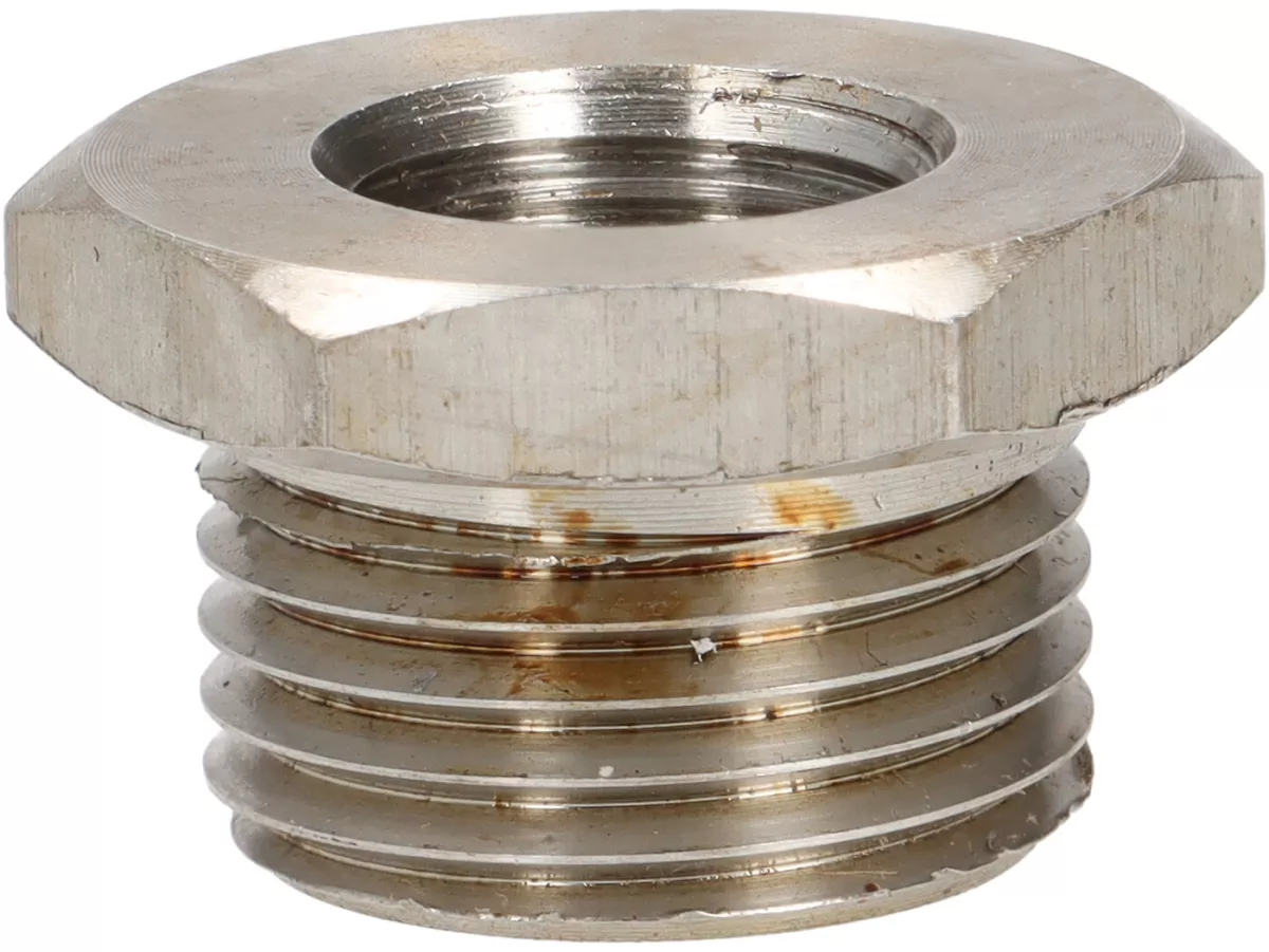 Adapterreduktion -BGM PRO- M18x1,5 / M12x1,25 lambdasond - rostfritt stål för Vespa GTS, GTV 125-300cc Euro5