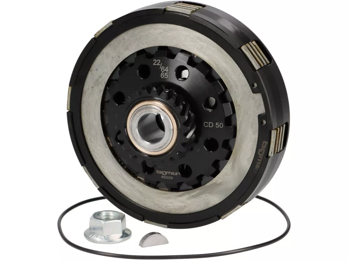 Embrague 22T (64/65) -BGM PRO Superstrong 2.0 Touring CR Ultralube - forro Cosa2 (aluminio 14mm/sinter)- 22 dientes para rueda primaria 64/65T - Vespa PX200, Rally200 -(pre. BGM8722ULT)
