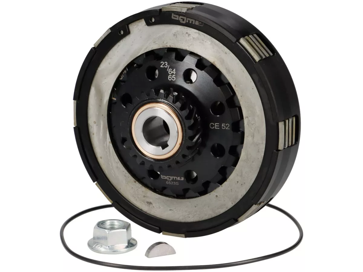 Kopling 23Z (64/65) -BGM PRO Superstrong 2.0 Touring CR Ultralube - lapisan Cosa2 (aluminium 14mm/sinter) - 23 gigi untuk roda utama 64/65Z - Vespa PX200, Rally200 - (pra. BGM8723ULT)
