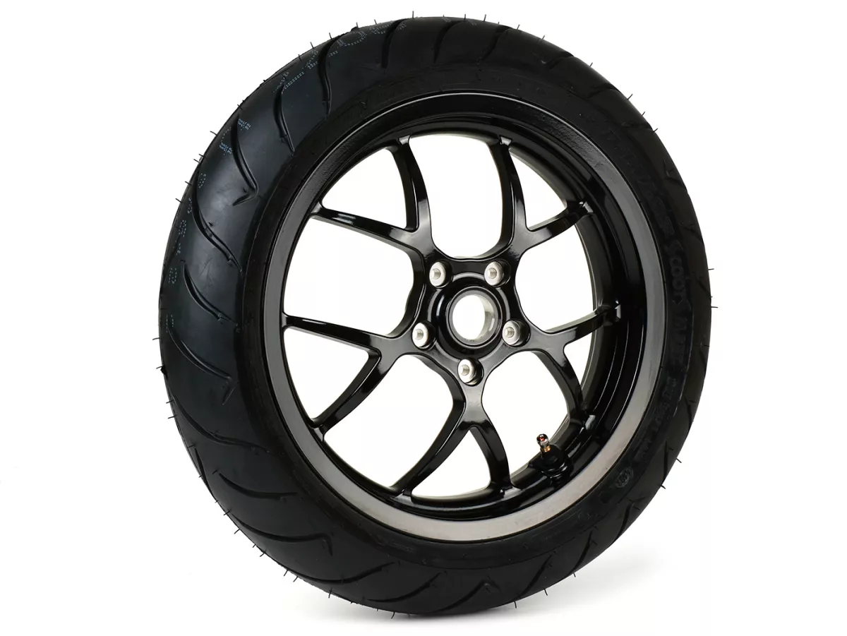 Complete wheel -BGM PRO SPORT 13 inch- DUNLOP ScootSmart 130/60-13 - Vespa GTS, GTS Super, GTV, Sei Giorni, GT 60, GT, GT L 125-310ccm - glossy black