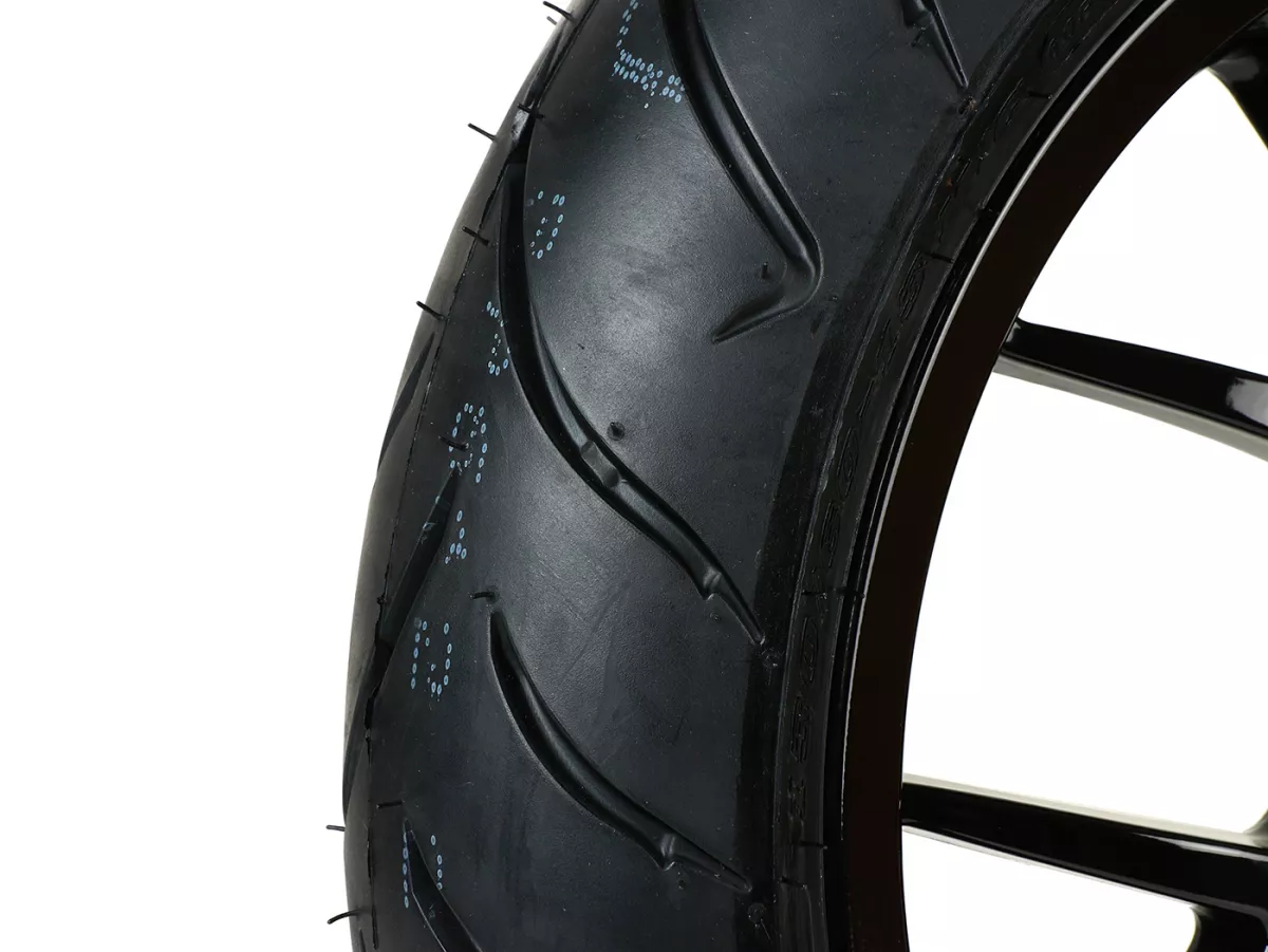 Complete wheel -BGM PRO SPORT 13 inch- DUNLOP ScootSmart 130/60-13 - Vespa GTS, GTS Super, GTV, Sei Giorni, GT 60, GT, GT L 125-310ccm - glossy black