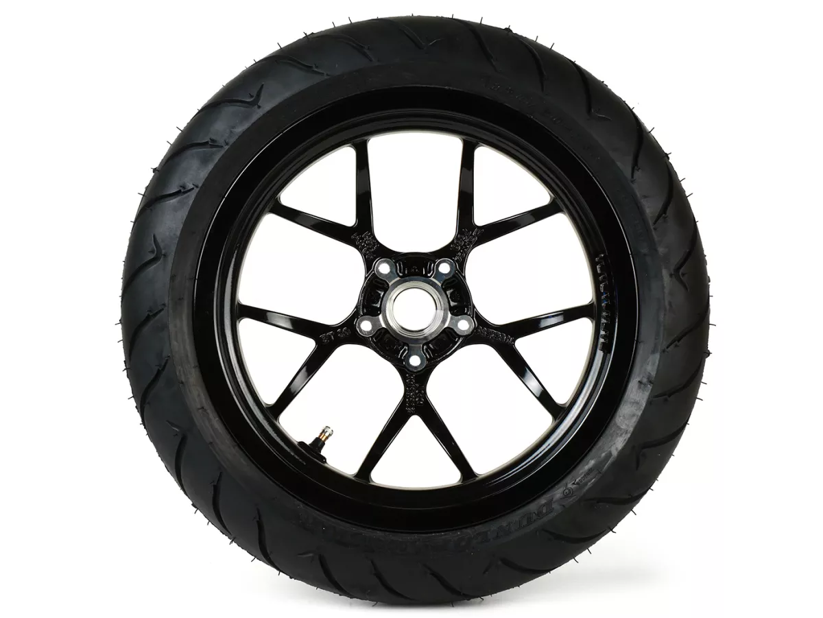 Complete wheel -BGM PRO SPORT 13 inch- DUNLOP ScootSmart 130/60-13 - Vespa GTS, GTS Super, GTV, Sei Giorni, GT 60, GT, GT L 125-310ccm - glossy black