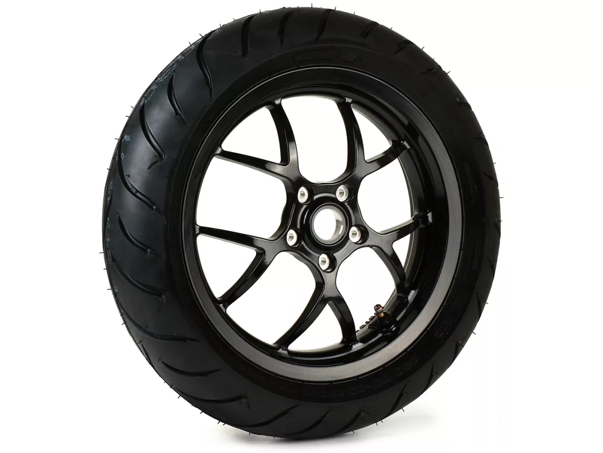 Roda lengkap -BGM PRO SPORT 13 inci- DUNLOP ScootSmart 140/60-13 - Vespa GTS, GTS Super, GTV, Sei Giorni, GT 60, GT, GT L 125-310cc - hitam mengkilap