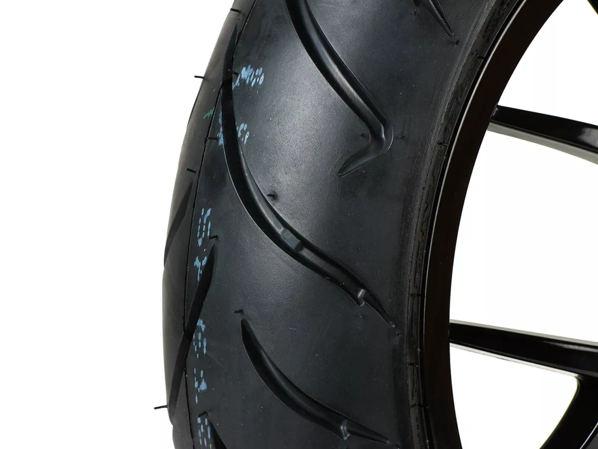 Roda lengkap -BGM PRO SPORT 13 inci- DUNLOP ScootSmart 140/60-13 - Vespa GTS, GTS Super, GTV, Sei Giorni, GT 60, GT, GT L 125-310cc - hitam mengkilap