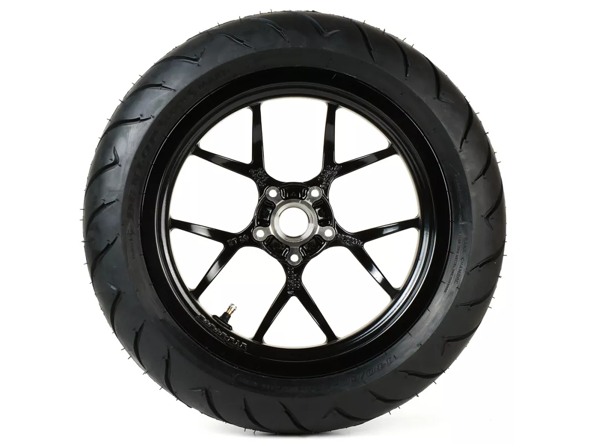 Roda lengkap -BGM PRO SPORT 13 inci- DUNLOP ScootSmart 140/60-13 - Vespa GTS, GTS Super, GTV, Sei Giorni, GT 60, GT, GT L 125-310cc - hitam mengkilap