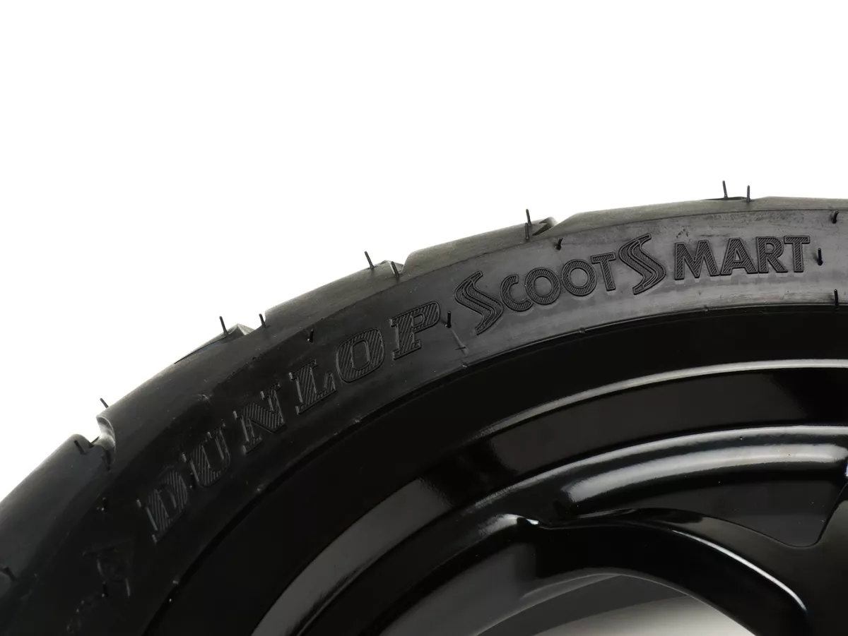 Complete wielset (voor+achter incl. montageset) -BGM PRO SPORT 13 inch- DUNLOP ScootSmart 130+140/60-13 - Vespa GTS, GTS Super, GTV, Sei Giorni, GT 60, GT, GT L 125-310ccm - glanzend zwart