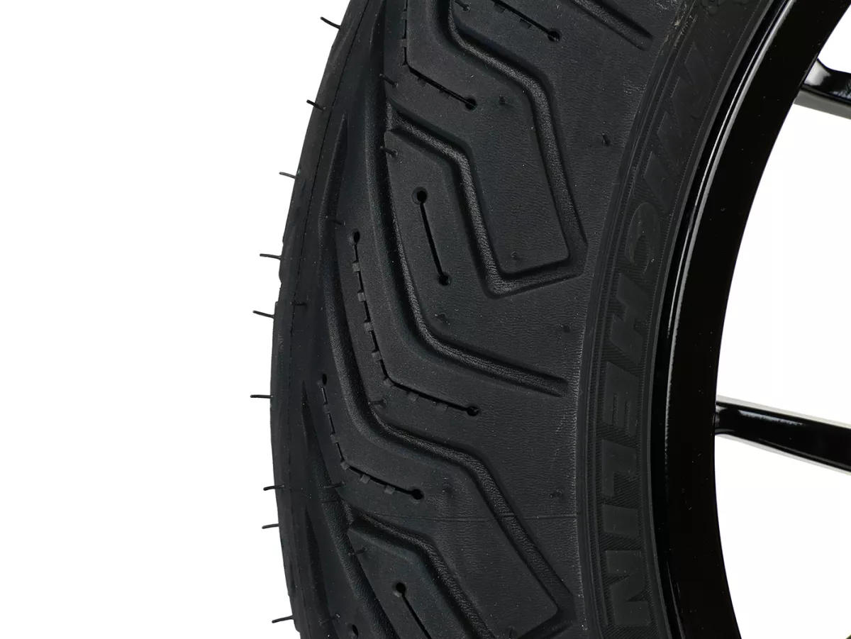 Juego completo de ruedas (delantera+trasera incl. juego de montaje) -BGM PRO SPORT 13 pulgadas- MICHELIN City Grip 2 120/70-13 + 130/70-13 - Vespa GTS, GTS Super, GTV, Sei Giorni, GT 60, GT, GT L 125-310ccm - negro brillante