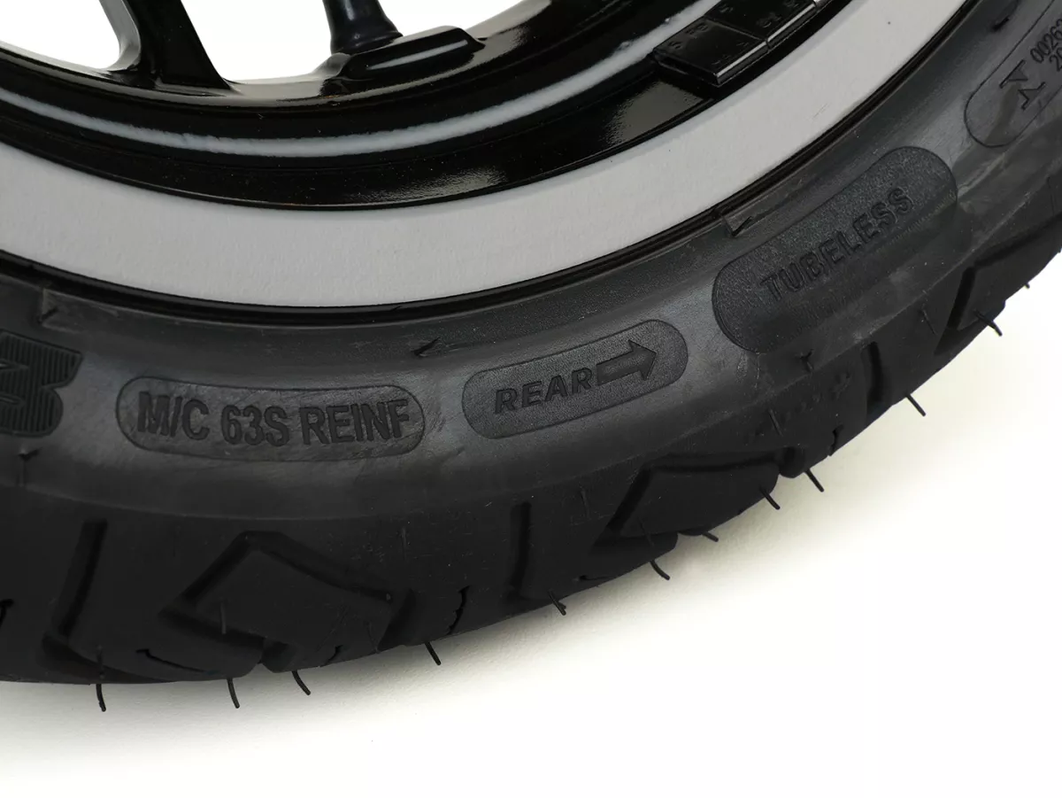 Juego completo de ruedas (delantera+trasera incl. juego de montaje) -BGM PRO SPORT 13 pulgadas- MICHELIN City Grip 2 120/70-13 + 130/70-13 - Vespa GTS, GTS Super, GTV, Sei Giorni, GT 60, GT, GT L 125-310ccm - negro brillante