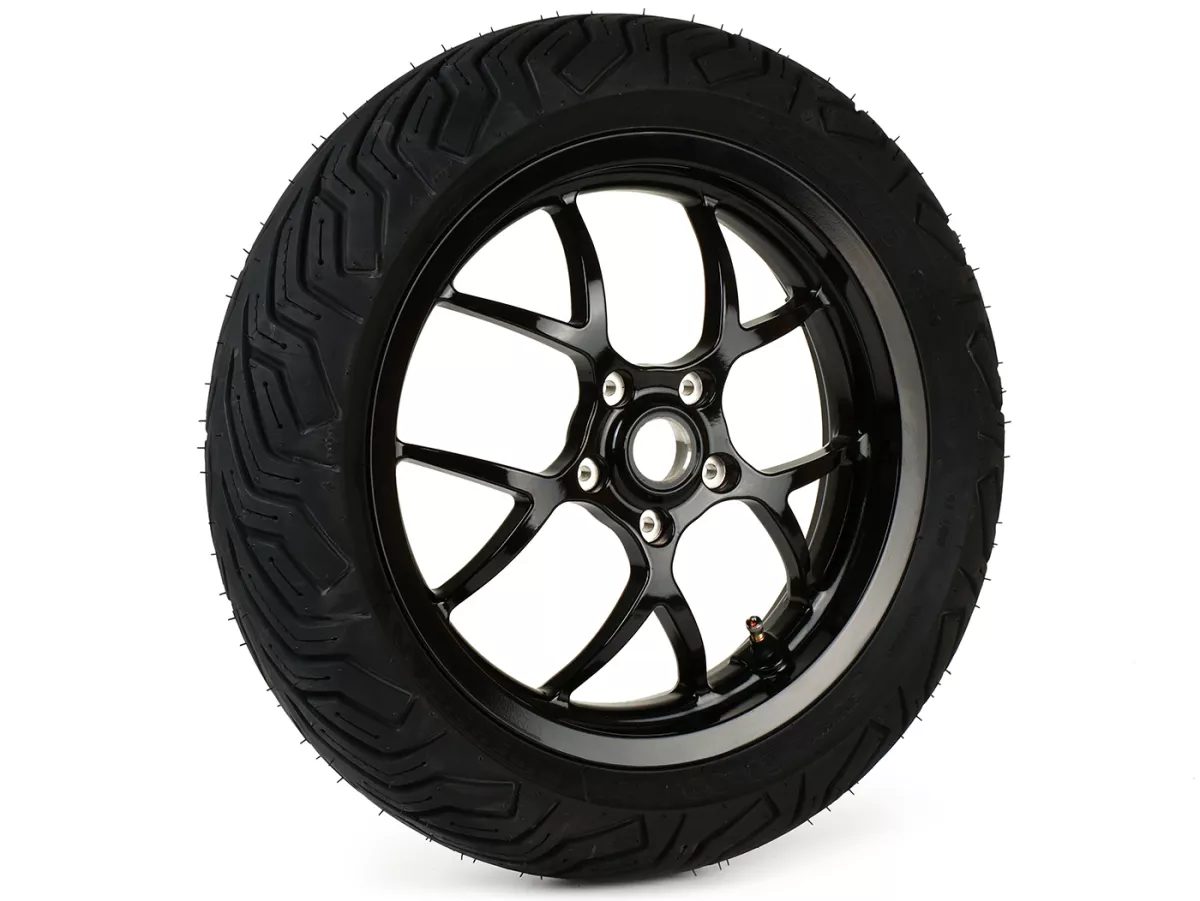 Komplett hjulsats (fram+bak inkl. monteringssats) -BGM PRO SPORT 13 tum- MICHELIN City Grip 2 130+140/60-13 - Vespa GTS, GTS Super, GTV, Sei Giorni, GT 60, GT, GT L 125-310ccm - blank svart