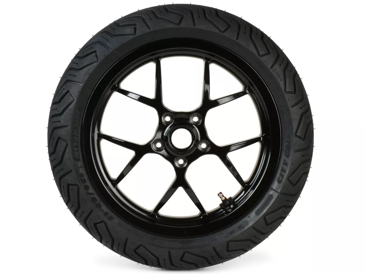 Komplett hjulsats (fram+bak inkl. monteringssats) -BGM PRO SPORT 13 tum- MICHELIN City Grip 2 130+140/60-13 - Vespa GTS, GTS Super, GTV, Sei Giorni, GT 60, GT, GT L 125-310ccm - blank svart