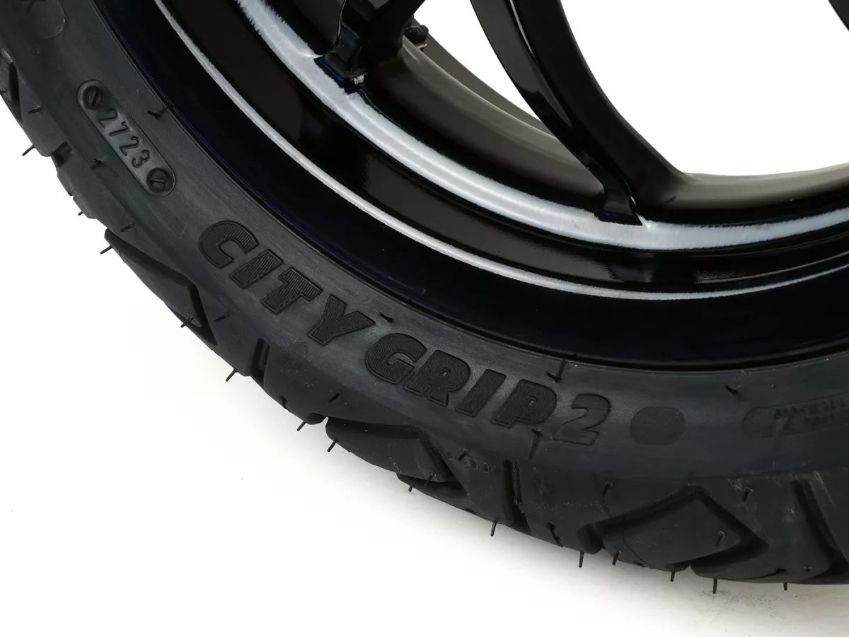 Komplett hjulsats (fram+bak inkl. monteringssats) -BGM PRO SPORT 13 tum- MICHELIN City Grip 2 130+140/60-13 - Vespa GTS, GTS Super, GTV, Sei Giorni, GT 60, GT, GT L 125-310ccm - blank svart