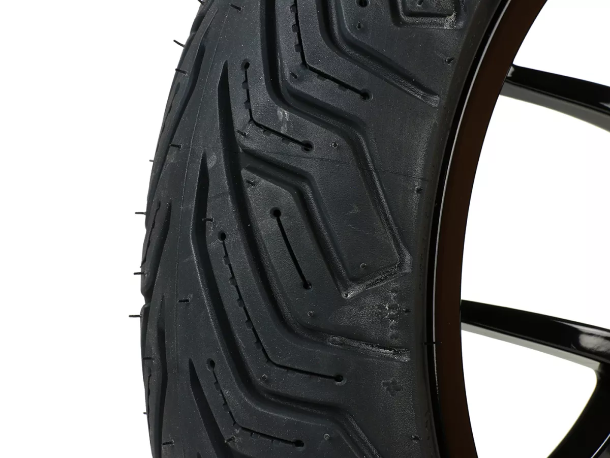 Komplett hjul -BGM PRO SPORT 13 tum- MICHELIN City Grip 2 140/60-13 - Vespa GTS, GTS Super, GTV, Sei Giorni, GT 60, GT, GT L 125-310ccm - glänsande svart