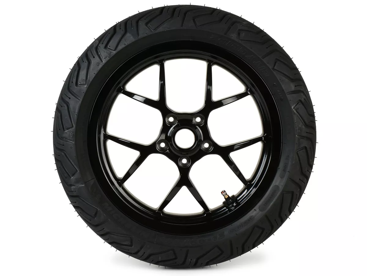 Komplett hjul -BGM PRO SPORT 13 tum- MICHELIN City Grip 2 140/60-13 - Vespa GTS, GTS Super, GTV, Sei Giorni, GT 60, GT, GT L 125-310ccm - glänsande svart