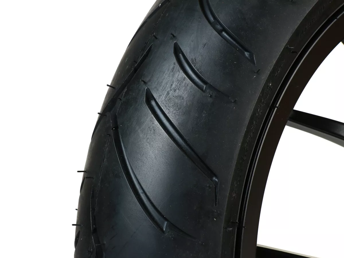 Komplett hjul -BGM PRO SPORT 13 tum- DUNLOP ScootSmart 120/70-13 - Vespa GTS, GTS Super, GTV, Sei Giorni, GT 60, GT, GT L 125-310cc - svart matt