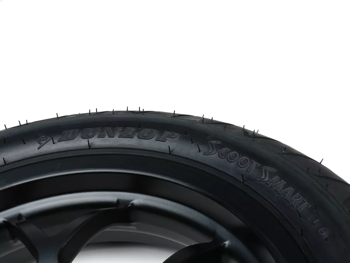 Komplett bakhjul -BGM PRO SPORT 13 tum- DUNLOP ScootSmart 2 130/70-13 - Vespa GTS, GTS Super, GTV, Sei Giorni, GT 60, GT, GT L 125-310cc - svart matt
