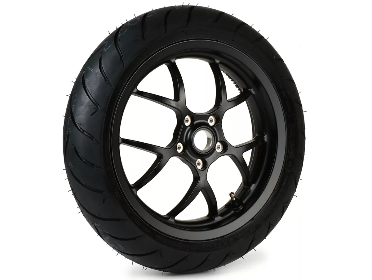 Llanta completa -BGM PRO SPORT 13 pulgadas- DUNLOP ScootSmart 130/60-13 - Vespa GTS, GTS Super, GTV, Sei Giorni, GT 60, GT, GT L 125-310cc - negro mate