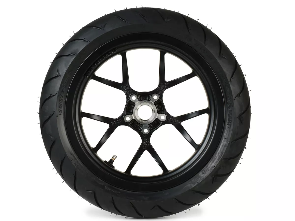 Llanta completa -BGM PRO SPORT 13 pulgadas- DUNLOP ScootSmart 130/60-13 - Vespa GTS, GTS Super, GTV, Sei Giorni, GT 60, GT, GT L 125-310cc - negro mate