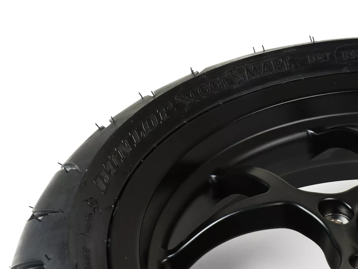 Llanta completa -BGM PRO SPORT 13 pulgadas- DUNLOP ScootSmart 130/60-13 - Vespa GTS, GTS Super, GTV, Sei Giorni, GT 60, GT, GT L 125-310cc - negro mate
