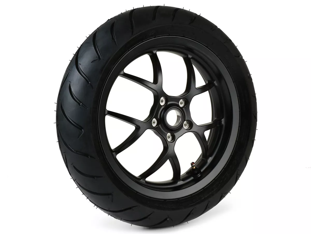 Llanta completa -BGM PRO SPORT 13 pulgadas- DUNLOP ScootSmart 140/60-13 - Vespa GTS, GTS Super, GTV, Sei Giorni, GT 60, GT, GT L 125-310cc - negro mate