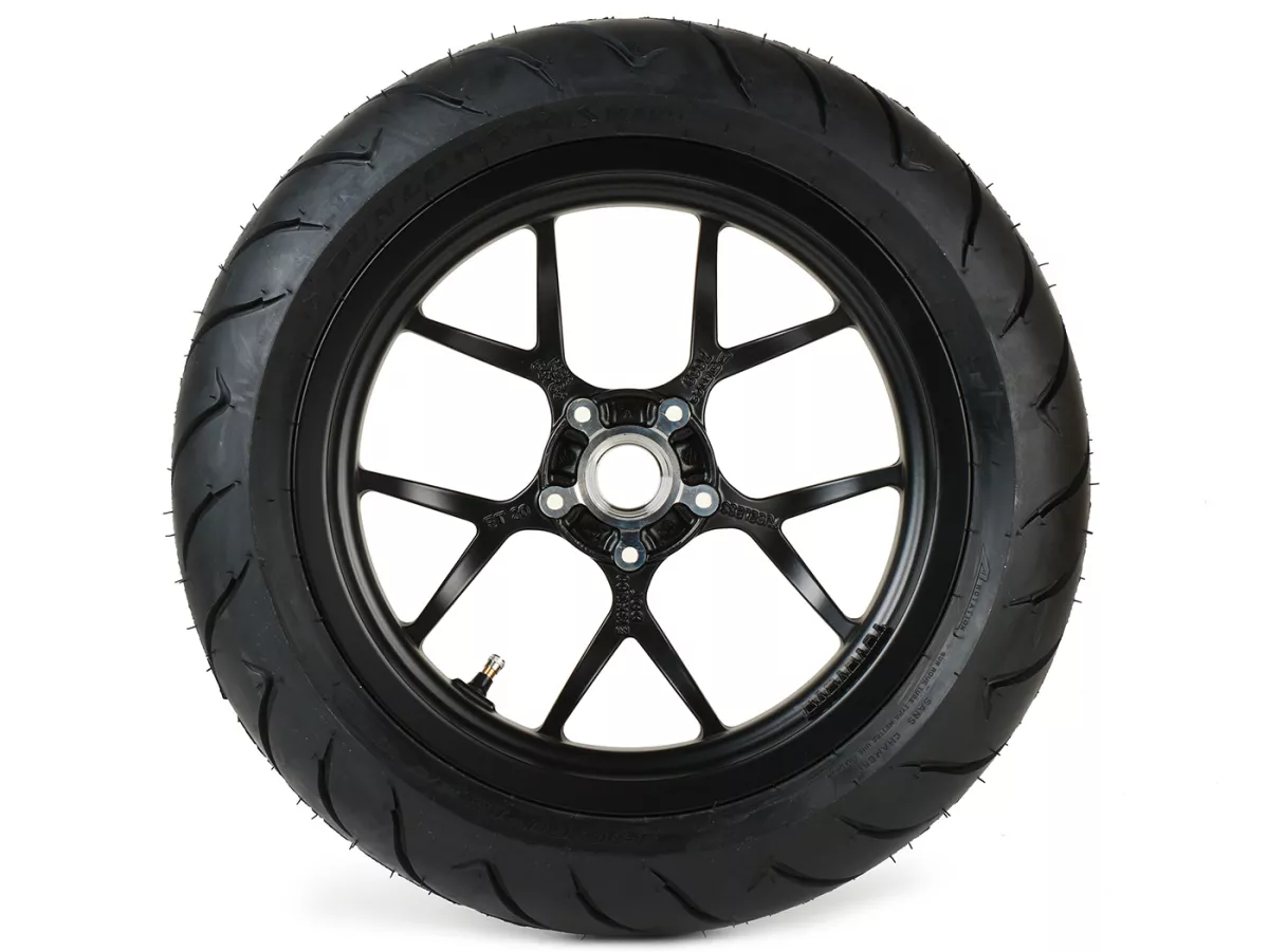Llanta completa -BGM PRO SPORT 13 pulgadas- DUNLOP ScootSmart 140/60-13 - Vespa GTS, GTS Super, GTV, Sei Giorni, GT 60, GT, GT L 125-310cc - negro mate