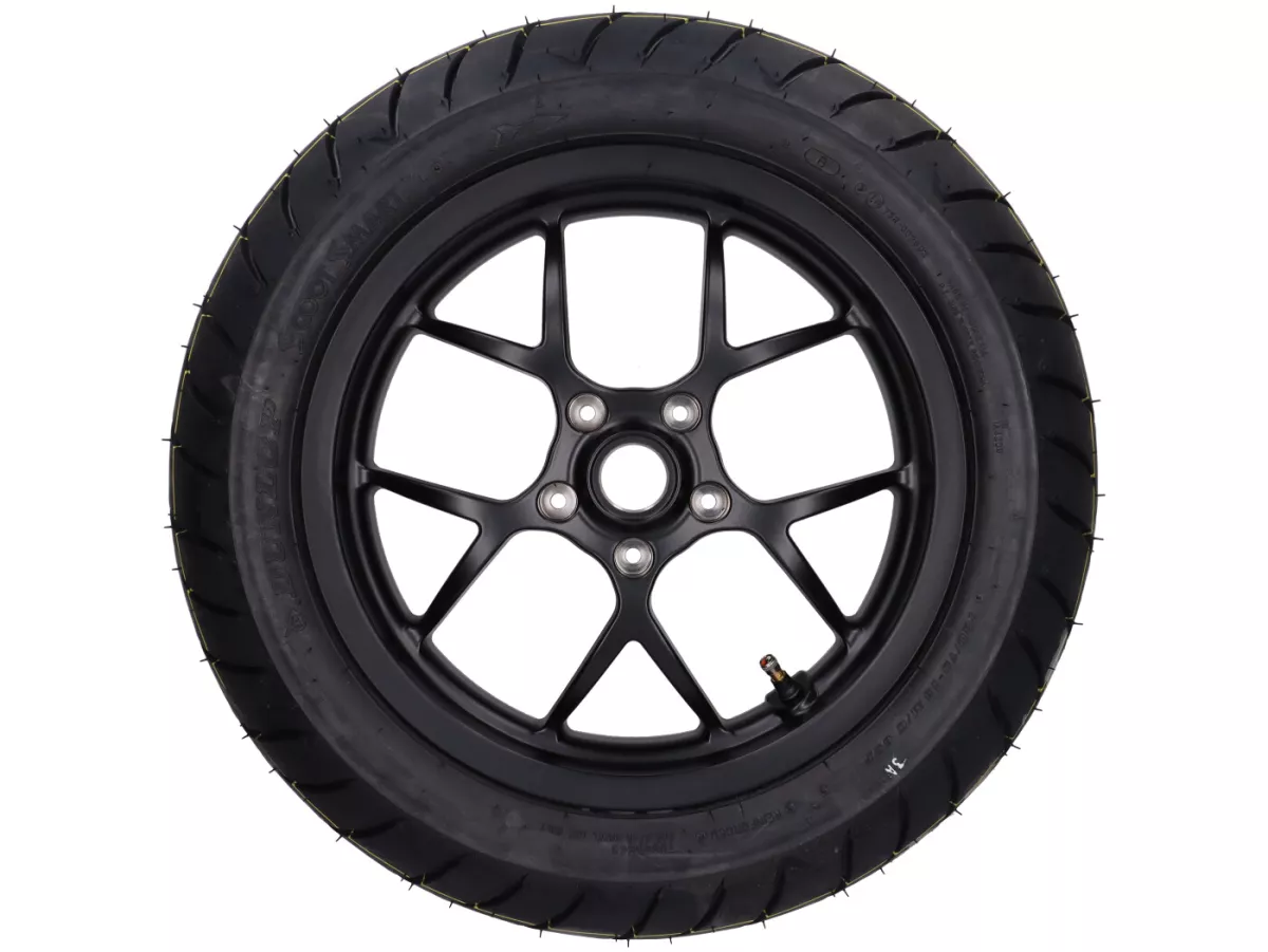 Complete wielset (voor+achter incl. montageset) -BGM PRO SPORT 13 inch- DUNLOP ScootSmart 120/70-13 + 130/70-13 - Vespa GTS, GTS Super, GTV, Sei Giorni, GT 60, GT, GT L 125-310cc - mat zwart
