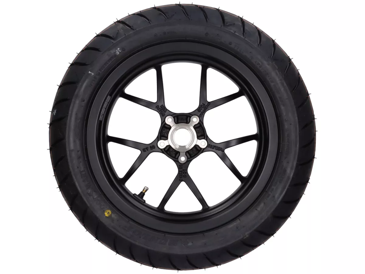 Complete wielset (voor+achter incl. montageset) -BGM PRO SPORT 13 inch- DUNLOP ScootSmart 120/70-13 + 130/70-13 - Vespa GTS, GTS Super, GTV, Sei Giorni, GT 60, GT, GT L 125-310cc - mat zwart