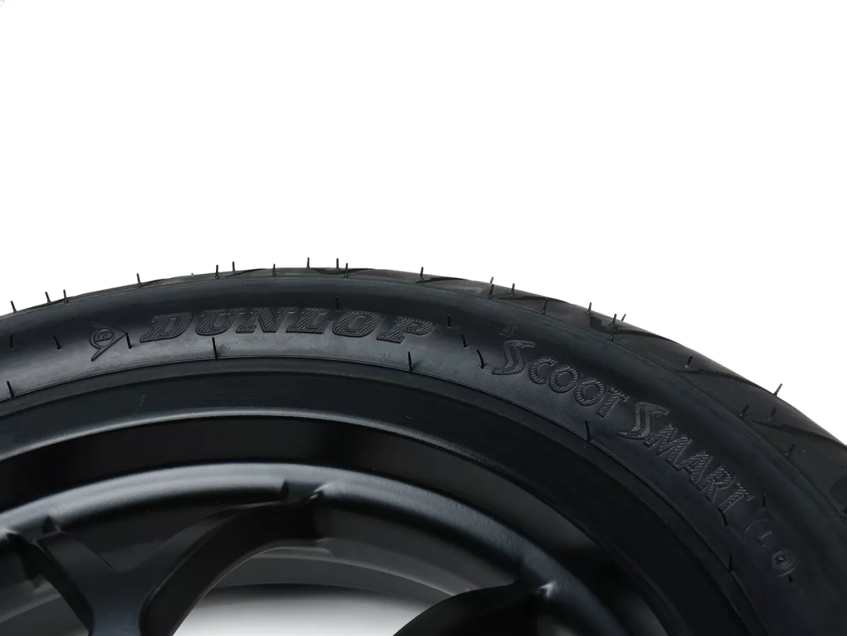Complete wielset (voor+achter incl. montageset) -BGM PRO SPORT 13 inch- DUNLOP ScootSmart 120/70-13 + 130/70-13 - Vespa GTS, GTS Super, GTV, Sei Giorni, GT 60, GT, GT L 125-310cc - mat zwart