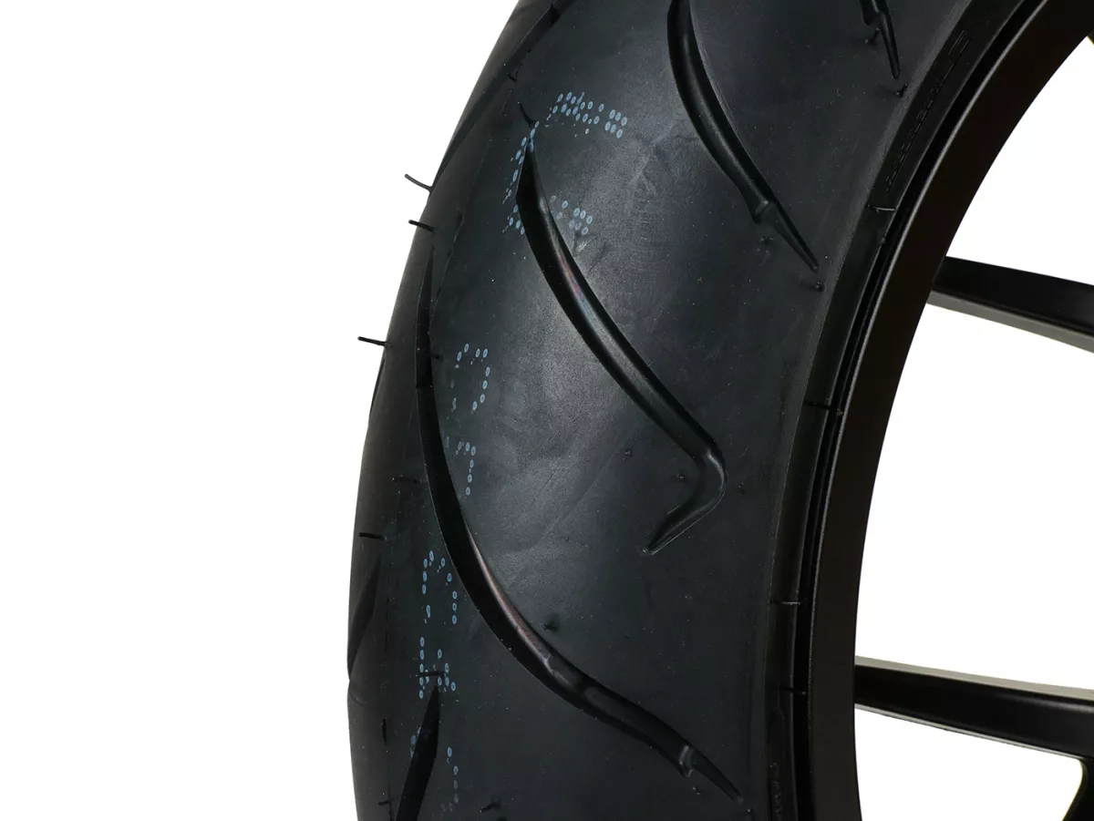 Juego completo de ruedas (delantera+trasera incl. juego de montaje) -BGM PRO SPORT 13 pulgadas- DUNLOP ScootSmart 130+140/60-13 - Vespa GTS, GTS Super, GTV, Sei Giorni, GT 60, GT, GT L 125-310ccm - negro mate