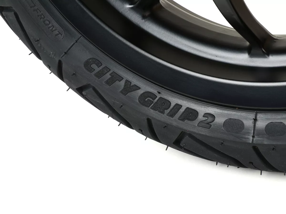 Complete wielset (voor+achter incl. montageset) -BGM PRO SPORT 13 inch- MICHELIN City Grip 2 130+140/60-13 - Vespa GTS, GTS Super, GTV, Sei Giorni, GT 60, GT, GT L 125-300ccm - mat zwart