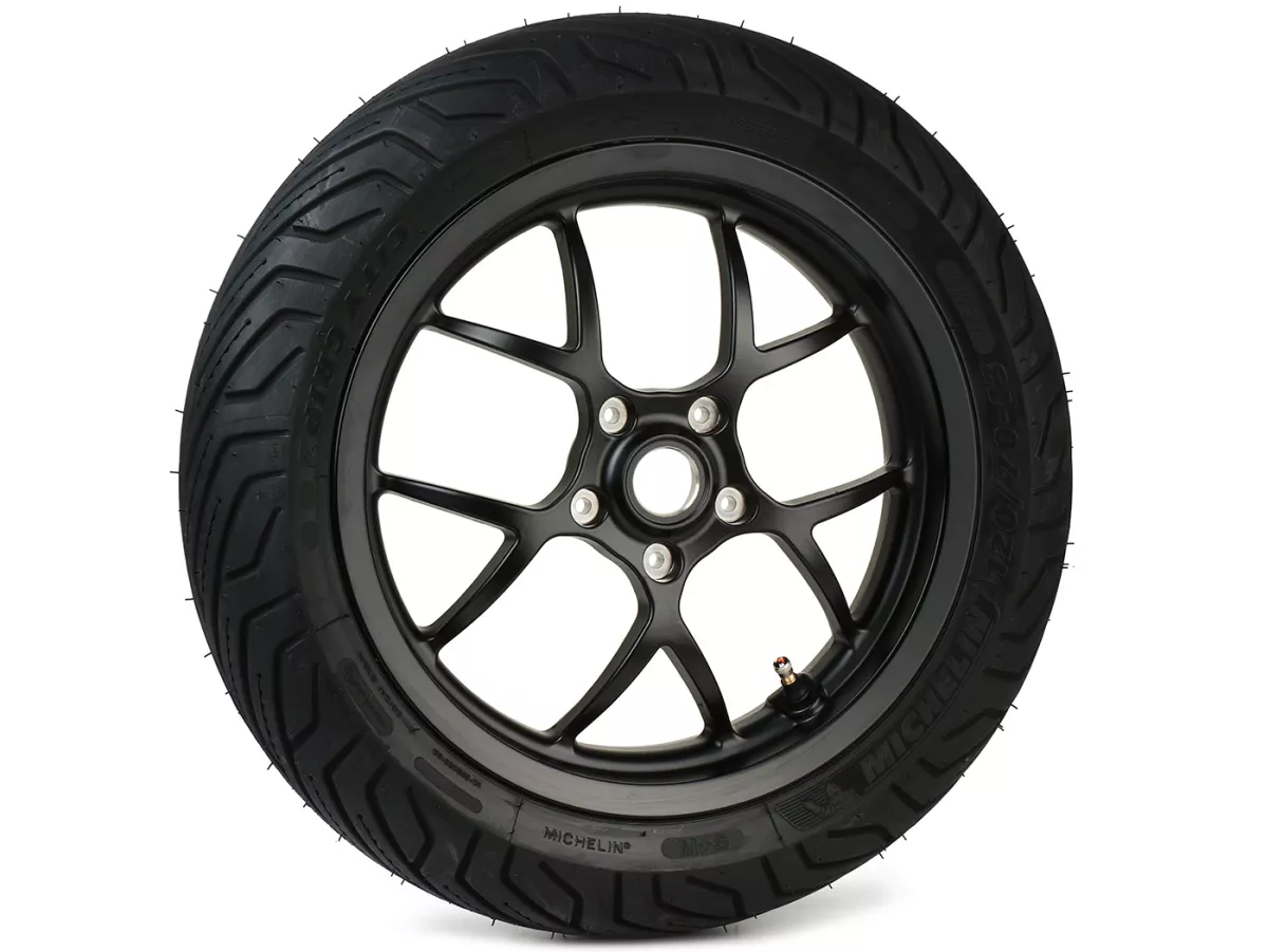 Llanta completa -BGM PRO SPORT 13 pulgadas- MICHELIN City Grip 2 120/70-13 - Vespa GTS, GTS Super, GTV, Sei Giorni, GT 60, GT, GT L 125-310cc - negro mate