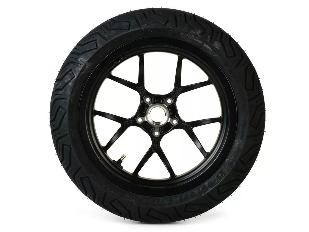 Rueda delantera completa -BGM PRO SPORT 13 pulgadas- MICHELIN City Grip 2 130/60-13 - Vespa GTS, GTS Super, GTV, Sei Giorni, GT 60, GT, GT L 125-310cc - negro mate