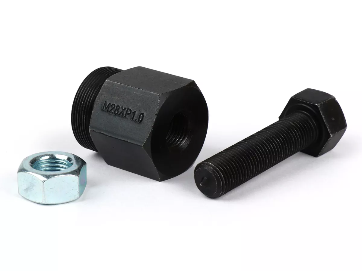 Dudukan untuk cakram derajat -BGM Pro- M28x1 - digunakan untuk cakram derajat BGM8809 - cocok untuk misalnya Vespa Smallframe / Largeframe PK, PX, Cosa, T5, LML 2-tak serta kendaraan yang dikonversi ke pengapian elektronik (VNA, VNB, VBA, VBB, Super, GT, 