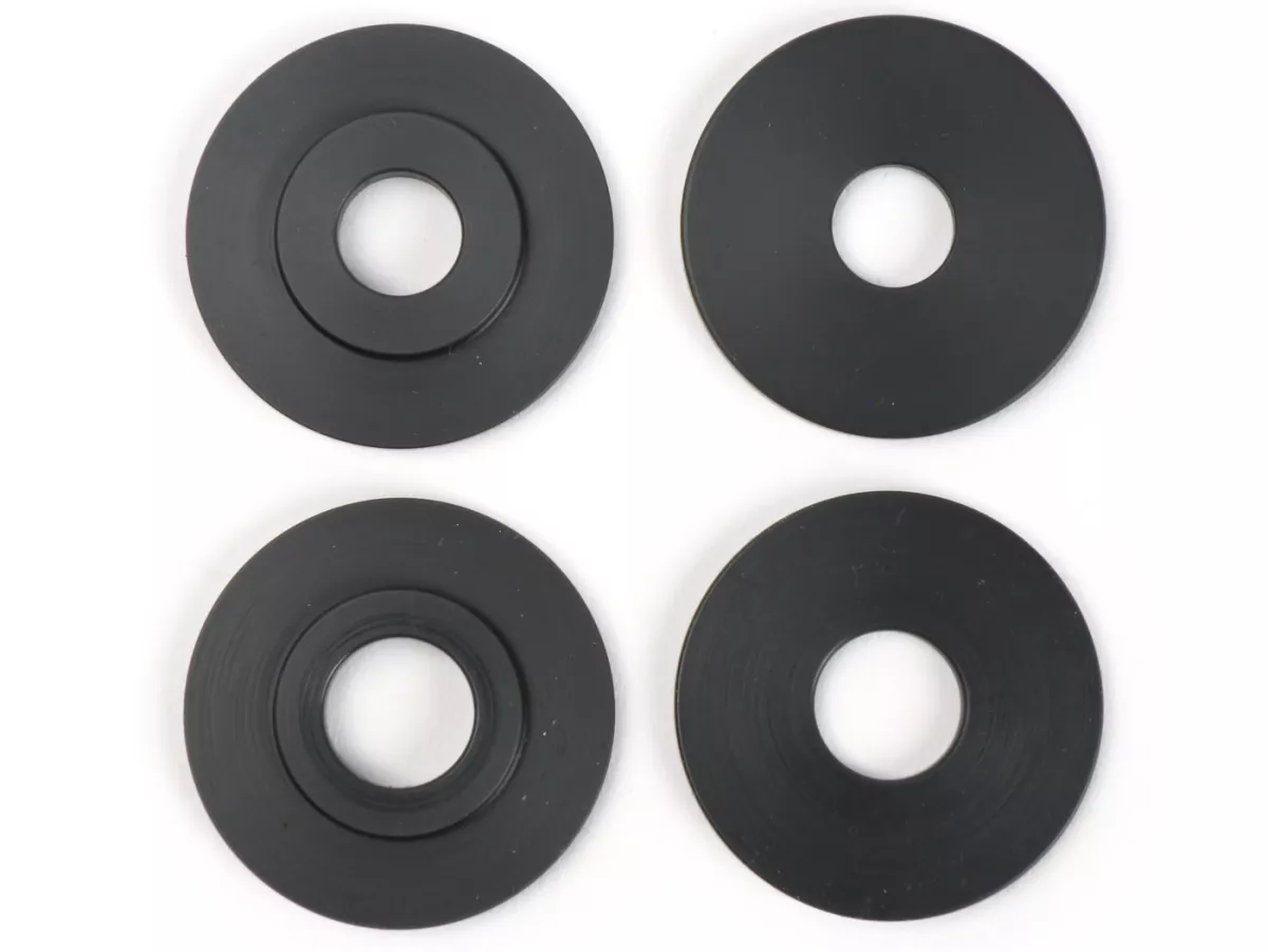 Cakram bertingkat termasuk dudukan dan penunjuk -BGM PRO aluminium - hitam - cocok untuk Vespa dengan ulir roda tiang M28x1mm - Vespa PK, PX, T5, Cosa, LML dan kendaraan dengan kunci kontak elektronik (BGM/VAPE) Vespa V50, PV, Sprint, VBB, GT, Sprint, Sup