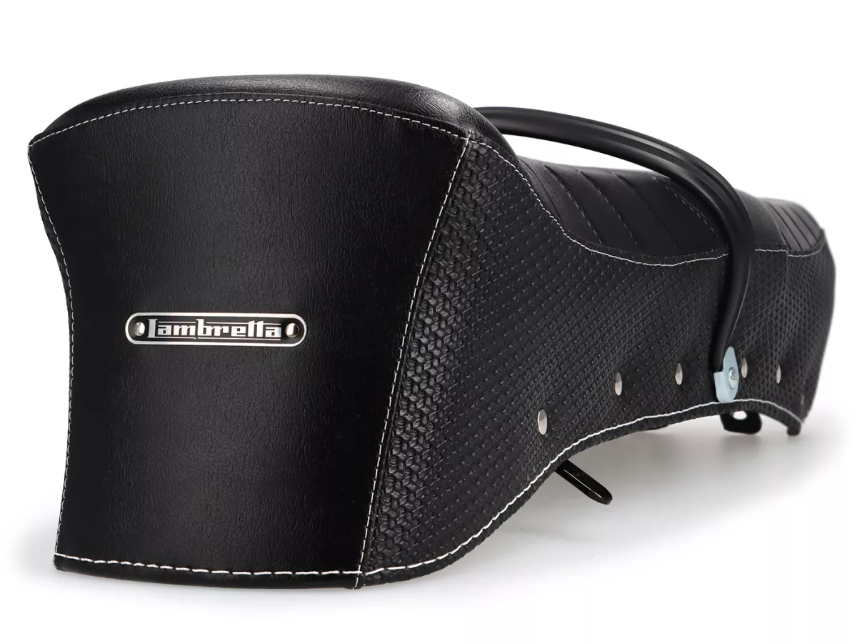 Seat -BGM PRO- Lambretta GP 200 electronic - Vintage black with white stitching