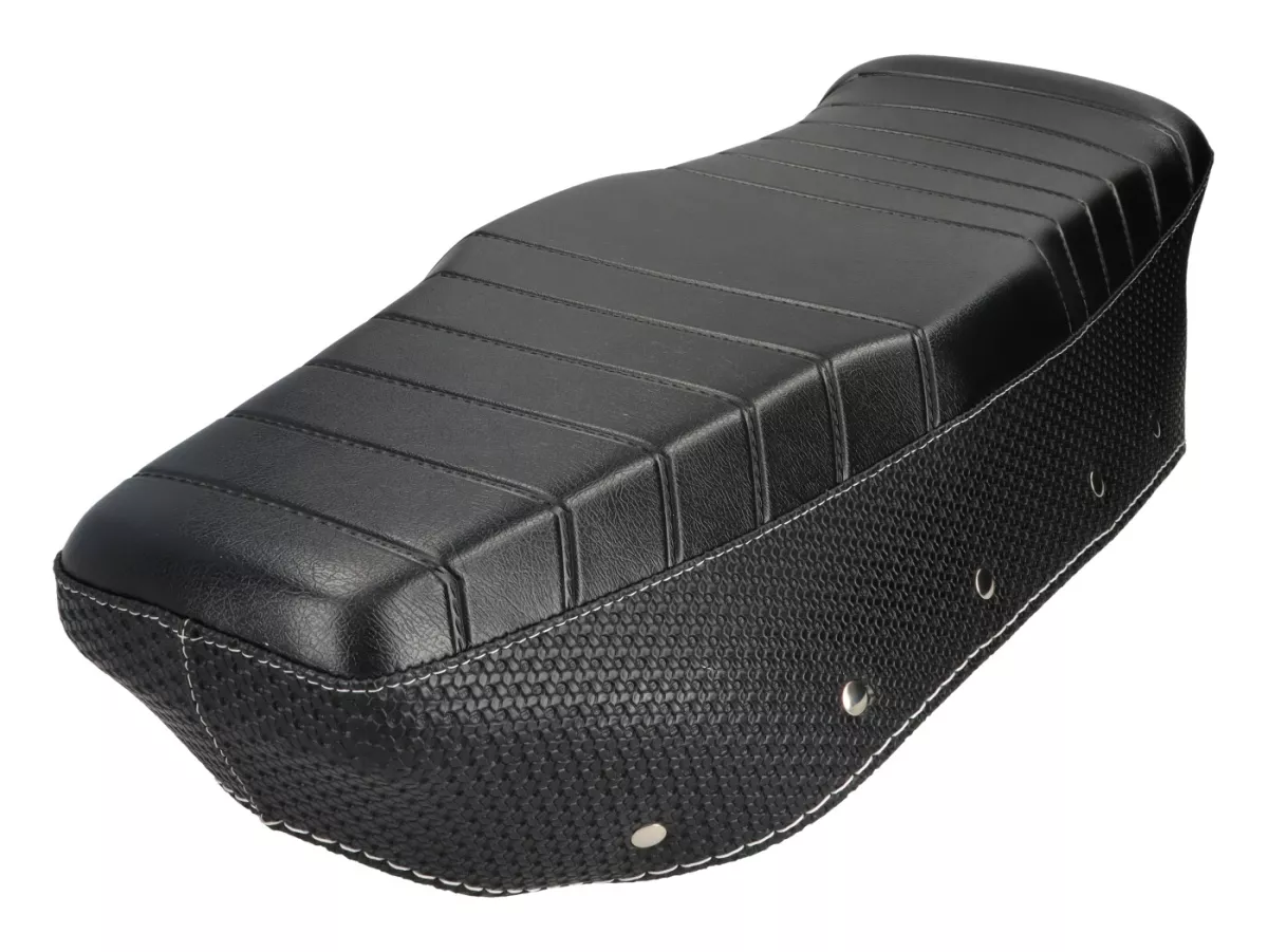 Coprisella -BGM PRO- Lambretta GP 200 elettronica - Nero vintage con cuciture bianche