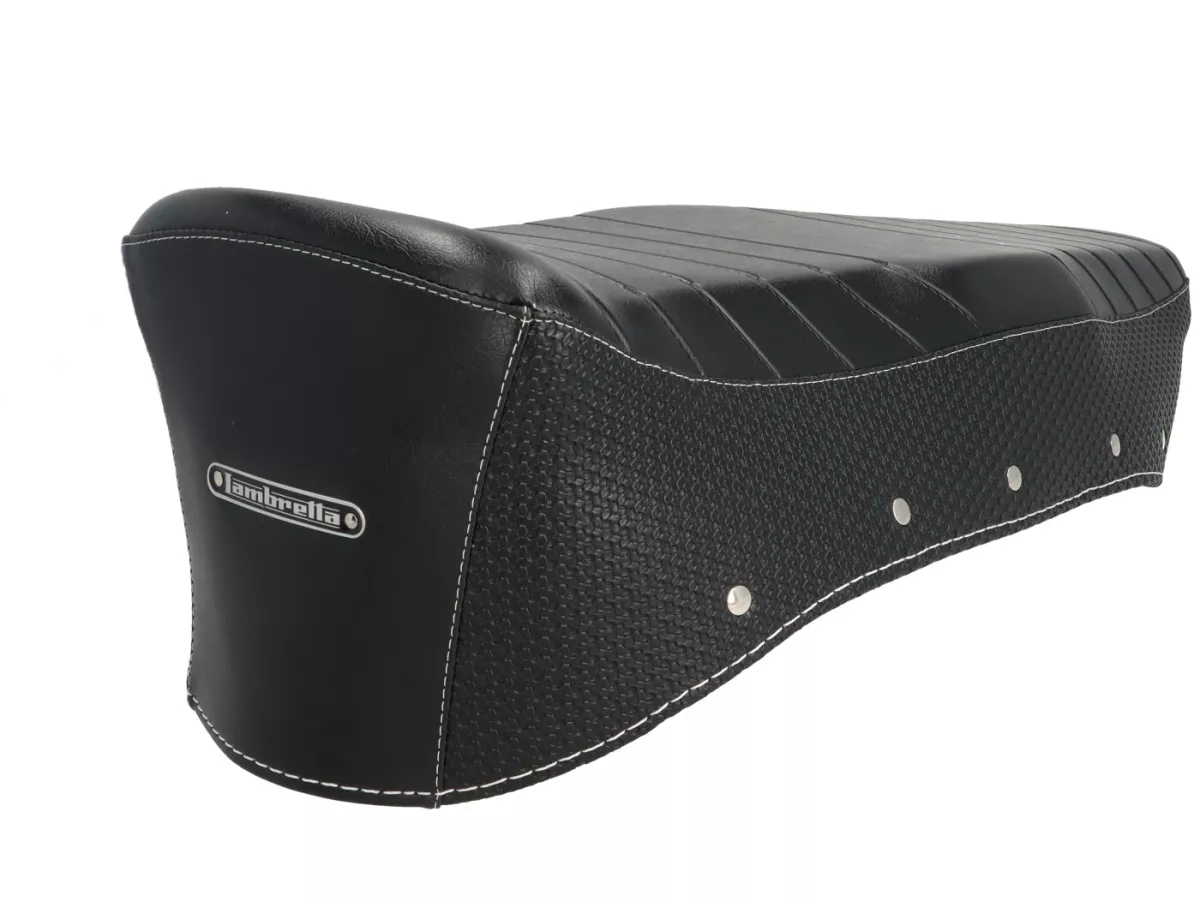 Coprisella -BGM PRO- Lambretta GP 200 elettronica - Nero vintage con cuciture bianche
