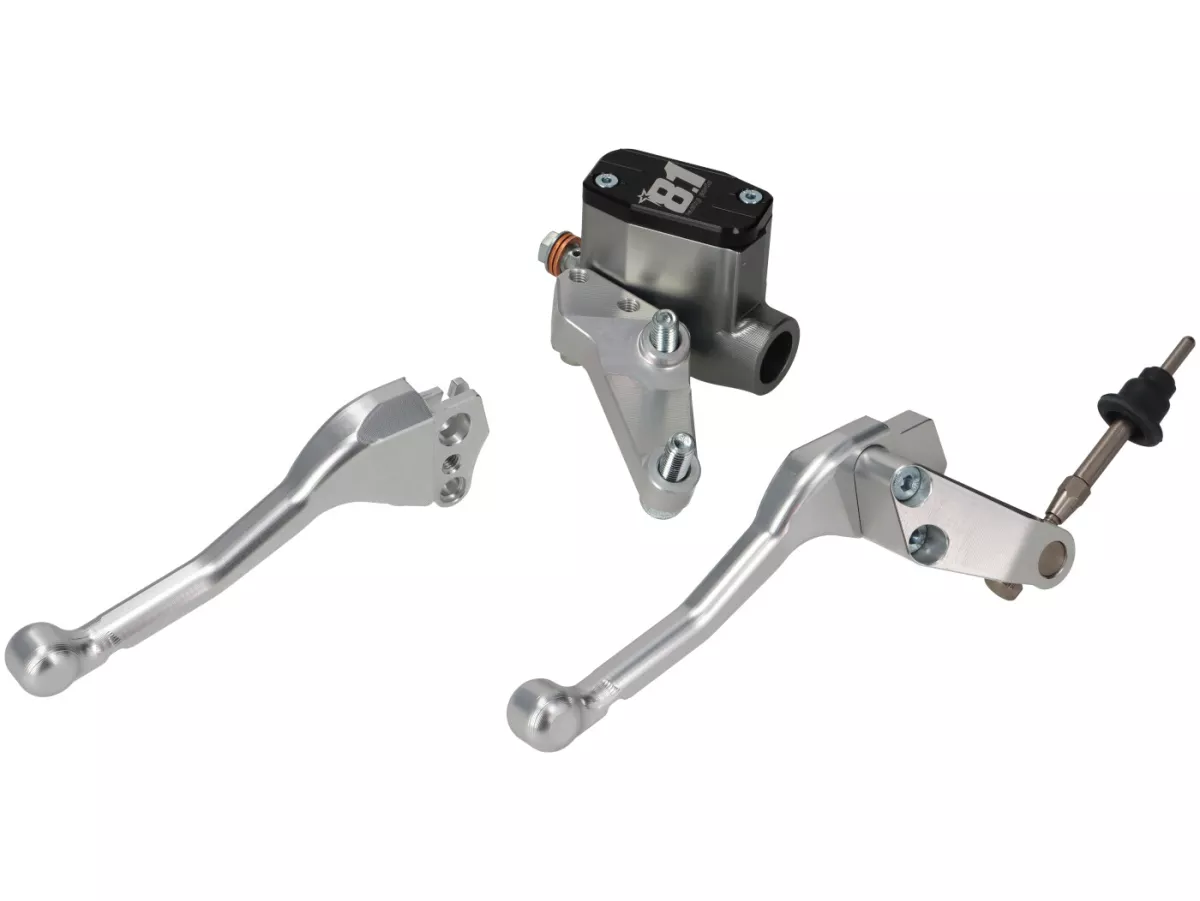 Rempomp voor -8.1 OTTOPUNTOUNO- zuiger Ø=11mm, CNC - Vespa V50 Speciaal, V50 Elestart- rechts, zilver