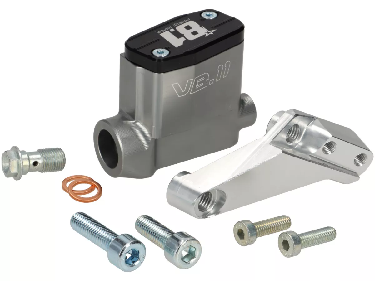 Voorrem pomp -8.1 OTTOPUNTOUNO- zuiger Ø=11mm, CNC - Vespa V50 Speciaal, V50 Elestart- rechts, zwart