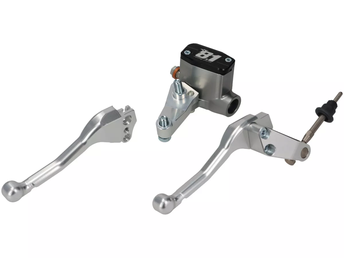 Maître de cylindre de frein (avant) -8.1 OTTOPUNTOUNO- piston Ø=11mm, CNC - Vespa​ PV, ​ET3, ​GT, ​GTR, ​Super, ​TS, Sprint, SS180, ​Rally- droit, argenté