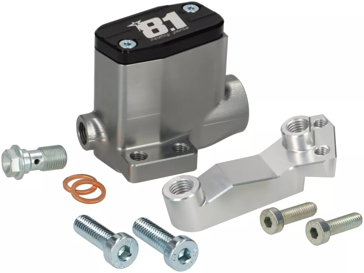 Rempomp voor -8.1 OTTOPUNTOUNO- zuiger Ø=11mm, CNC - Vespa 50N, 50L, 50R - kleine ronde koplamp (Ø105mm)- rechts, zwart