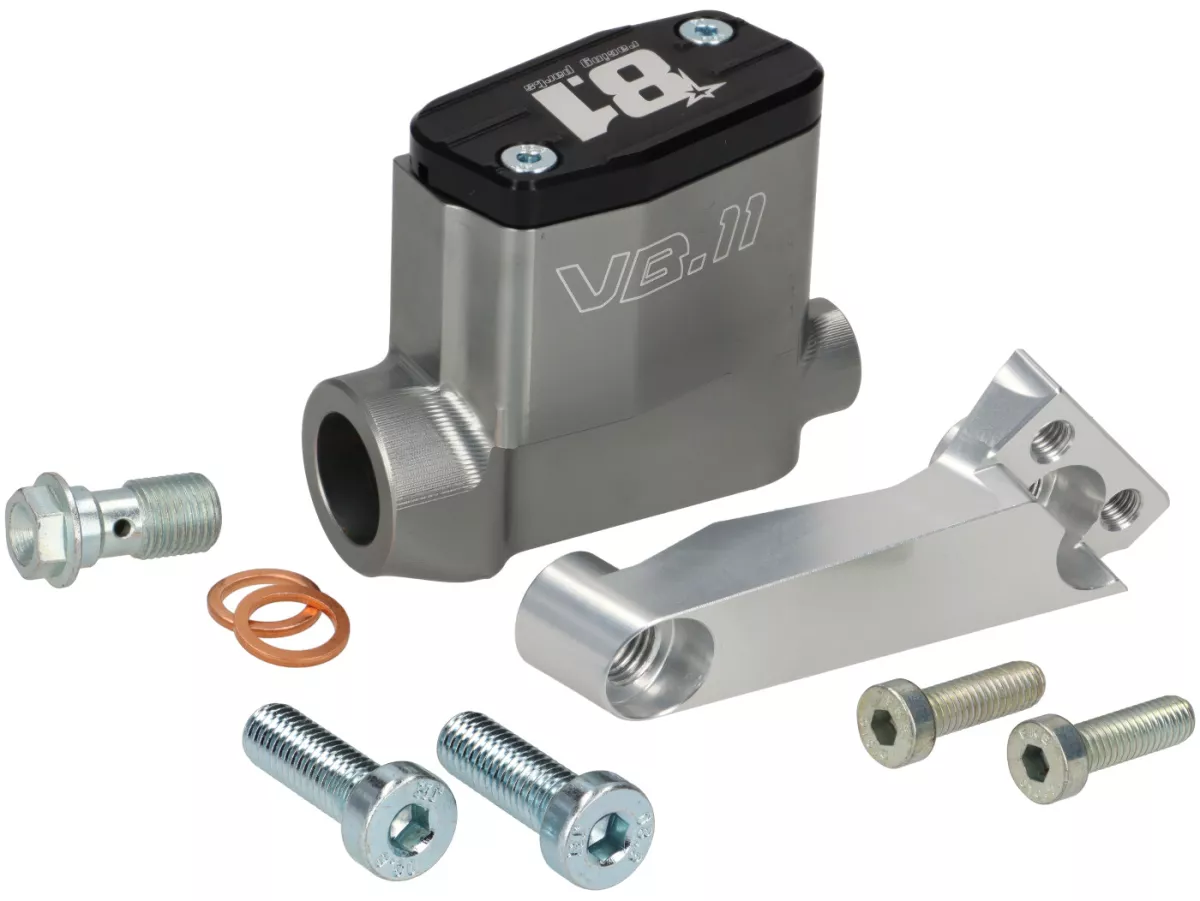 Rempomp voor -8.1 OTTOPUNTOUNO- zuiger Ø=11mm, CNC - Vespa 50N, 50L, 50R - kleine ronde koplamp (Ø105mm)- rechts, zwart
