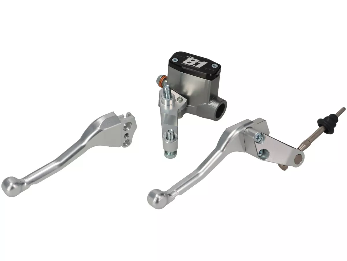 Rempomp voor -8.1 OTTOPUNTOUNO- zuiger Ø=11mm, CNC - Vespa 50N, 50L, 50R - kleine ronde koplamp (Ø105mm)- rechts, zilver
