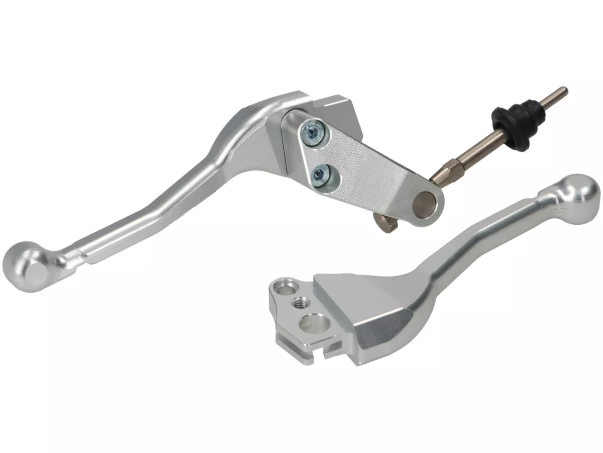 Rempomp voor -8.1 OTTOPUNTOUNO- zuiger Ø=11mm, CNC - Vespa 50N, 50L, 50R - kleine ronde koplamp (Ø105mm)- rechts, zilver