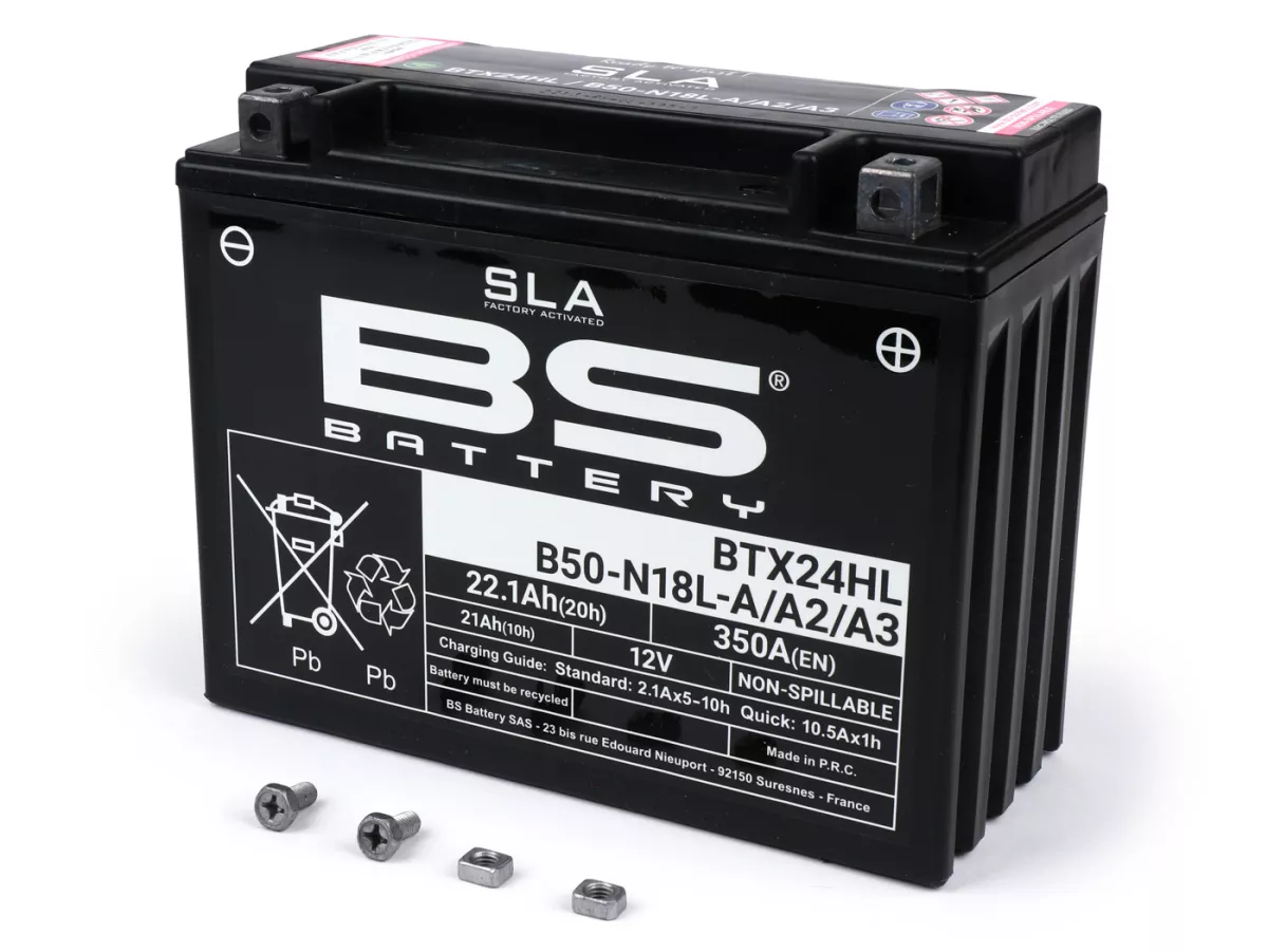 Baterai (SLA/Gel), bebas perawatan -BS BATERAI B50-N18L-A 12N18-3A, 12V 20Ah, 205x90x162mm