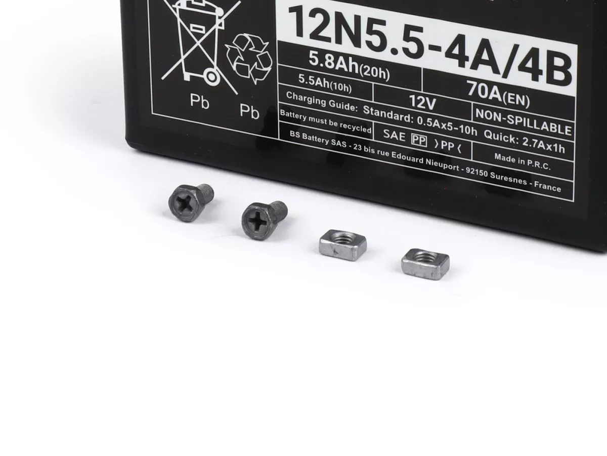 Accu (SLA/Gel), onderhoudsvrij -BS BATTERY 12N5,5-4B - 12V, 5Ah - 138x61x131mm